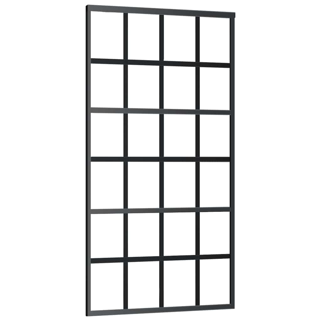 Sliding Door with Hardware Set Black 102x205 cm ESG Glass