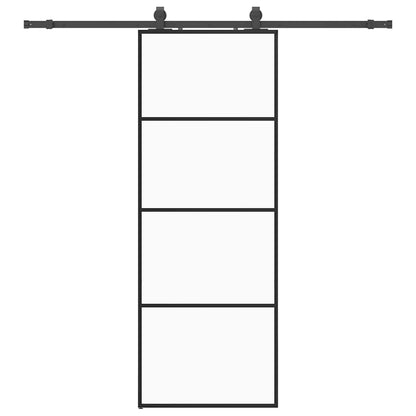 Sliding Door with Hardware Set Black 76x205 cm ESG Glass