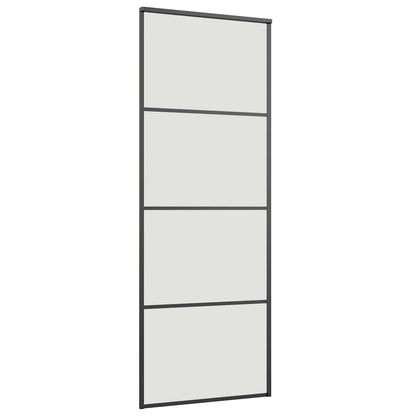 Sliding Door with Hardware Set Black 76x205 cm ESG Glass