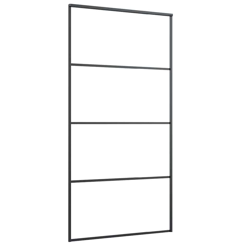 Sliding Door with Hardware Set Black 102.5x205 cm ESG Glass