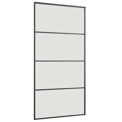 Sliding Door with Hardware Set Black 102.5x205 cm ESG Glass