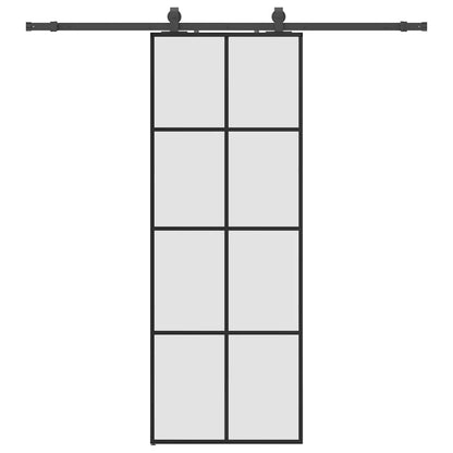 Sliding Door with Hardware Set Black 76x205 cm ESG Glass