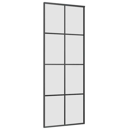 Sliding Door with Hardware Set Black 76x205 cm ESG Glass