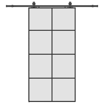 Sliding Door with Hardware Set Black 102.5x205 cm ESG Glass