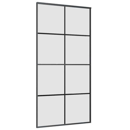 Sliding Door with Hardware Set Black 102.5x205 cm ESG Glass