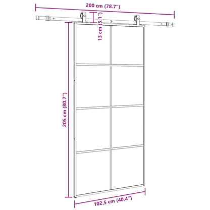 Sliding Door with Hardware Set Black 102.5x205 cm ESG Glass