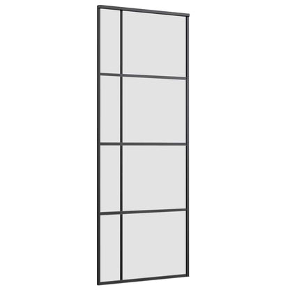 Sliding Door with Hardware Set Black 76x205 cm ESG Glass