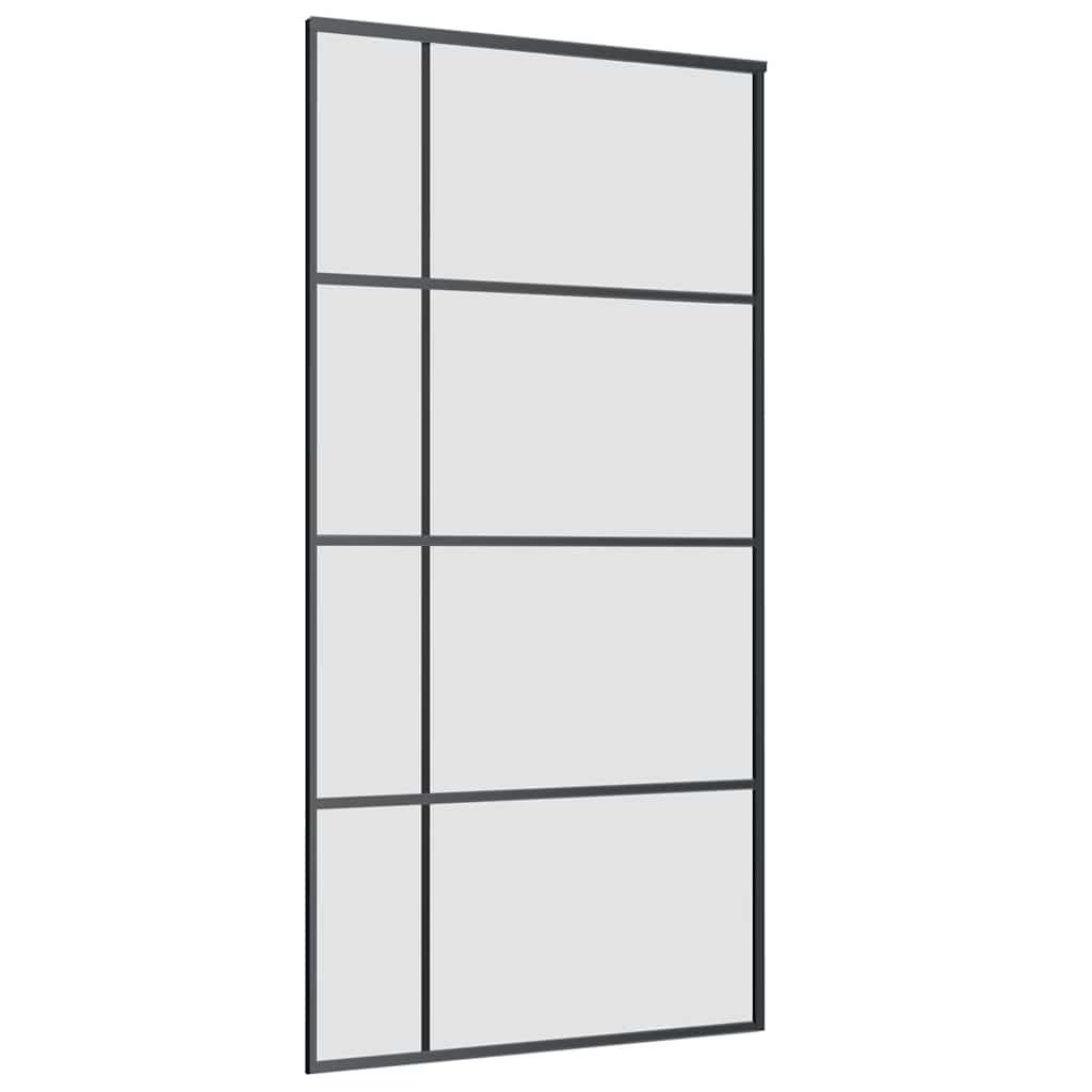 Sliding Door with Hardware Set Black 102.5x205 cm ESG Glass