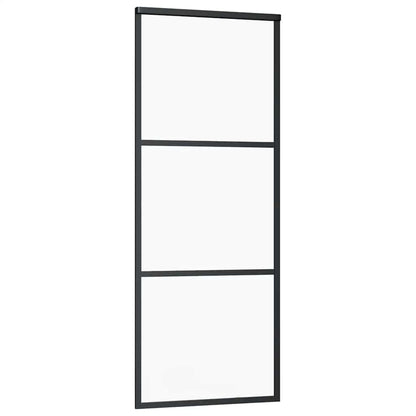 Sliding Door with Hardware Set Black 76x205 cm ESG Glass