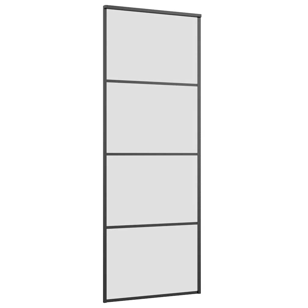 Sliding Door with Hardware Set Black 76x205 cm ESG Glass
