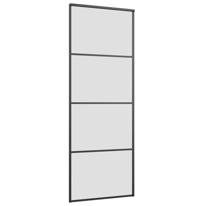 Sliding Door with Hardware Set Black 76x205 cm ESG Glass