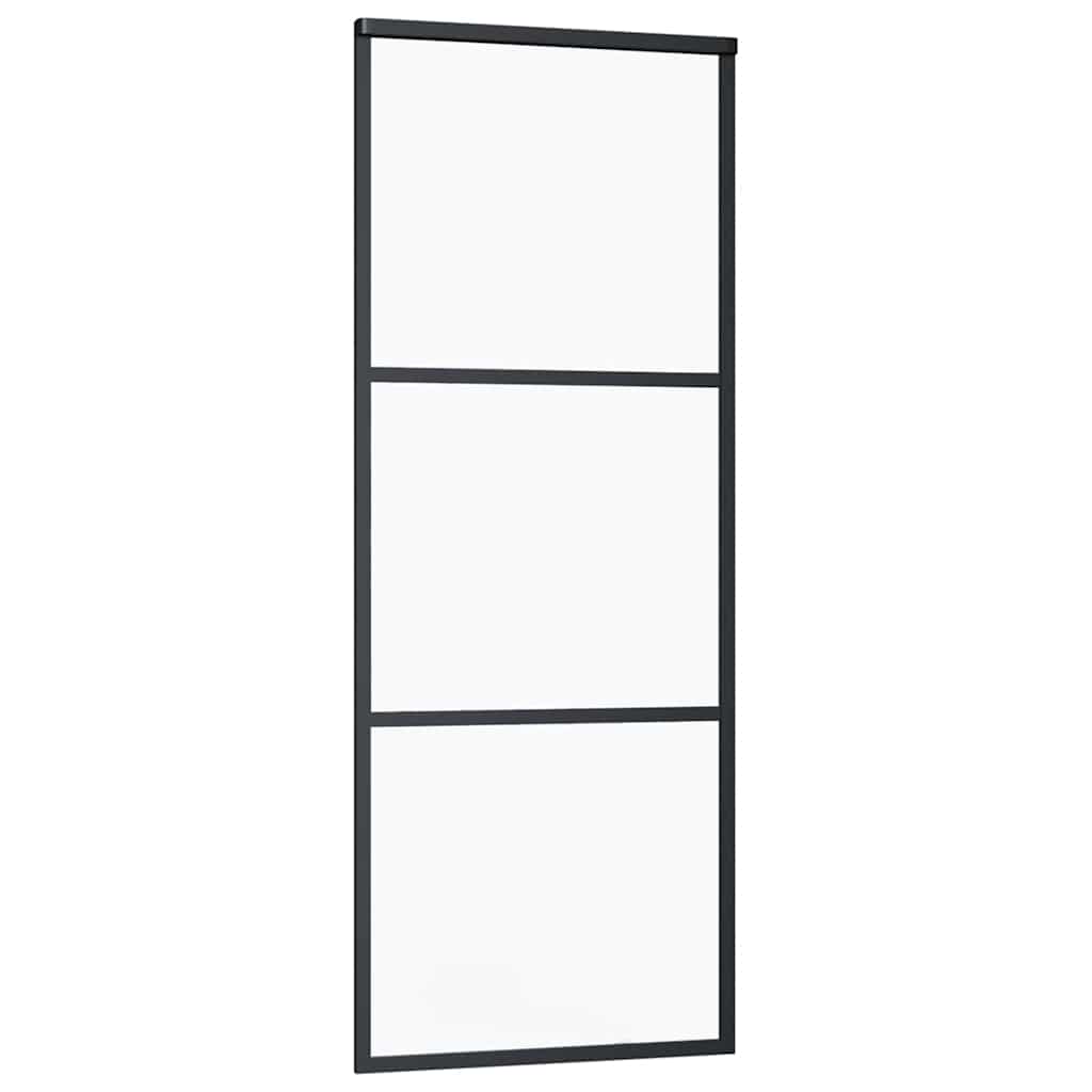 Sliding Door with Hardware Set Black 76x205 cm ESG Glass