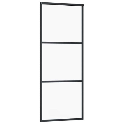 Sliding Door with Hardware Set Black 76x205 cm ESG Glass