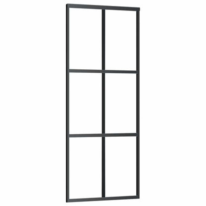 Sliding Door with Hardware Set Black 76x205 cm ESG Glass