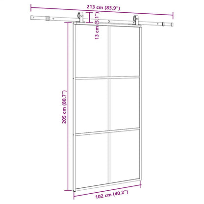 Sliding Door with Hardware Set Black 102x205 cm ESG Glass