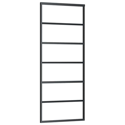Sliding Door with Hardware Set Black 76x205 cm ESG Glass