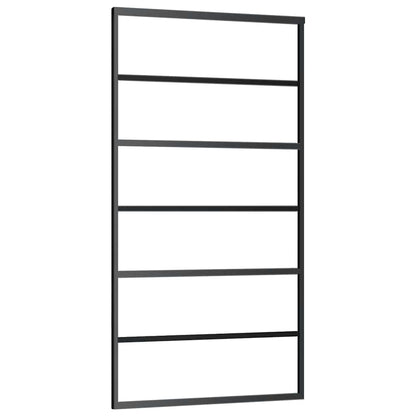 Sliding Door with Hardware Set Black 102x205 cm ESG Glass
