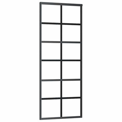 Sliding Door with Hardware Set Black 76x205 cm ESG Glass