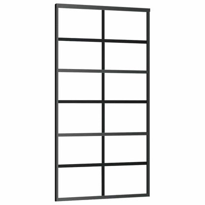 Sliding Door with Hardware Set Black 102x205 cm ESG Glass