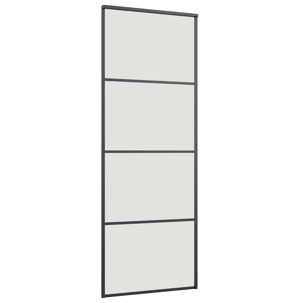 Sliding Door with Hardware Set Black 76x205 cm ESG Glass