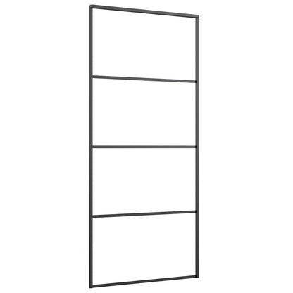 Sliding Door with Hardware Set Black 90x205 cm ESG Glass