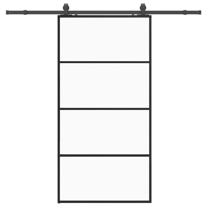 Sliding Door with Hardware Set Black 102.5x205 cm ESG Glass