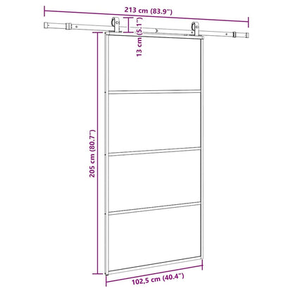 Sliding Door with Hardware Set Black 102.5x205 cm ESG Glass