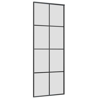 Sliding Door with Hardware Set Black 76x205 cm ESG Glass