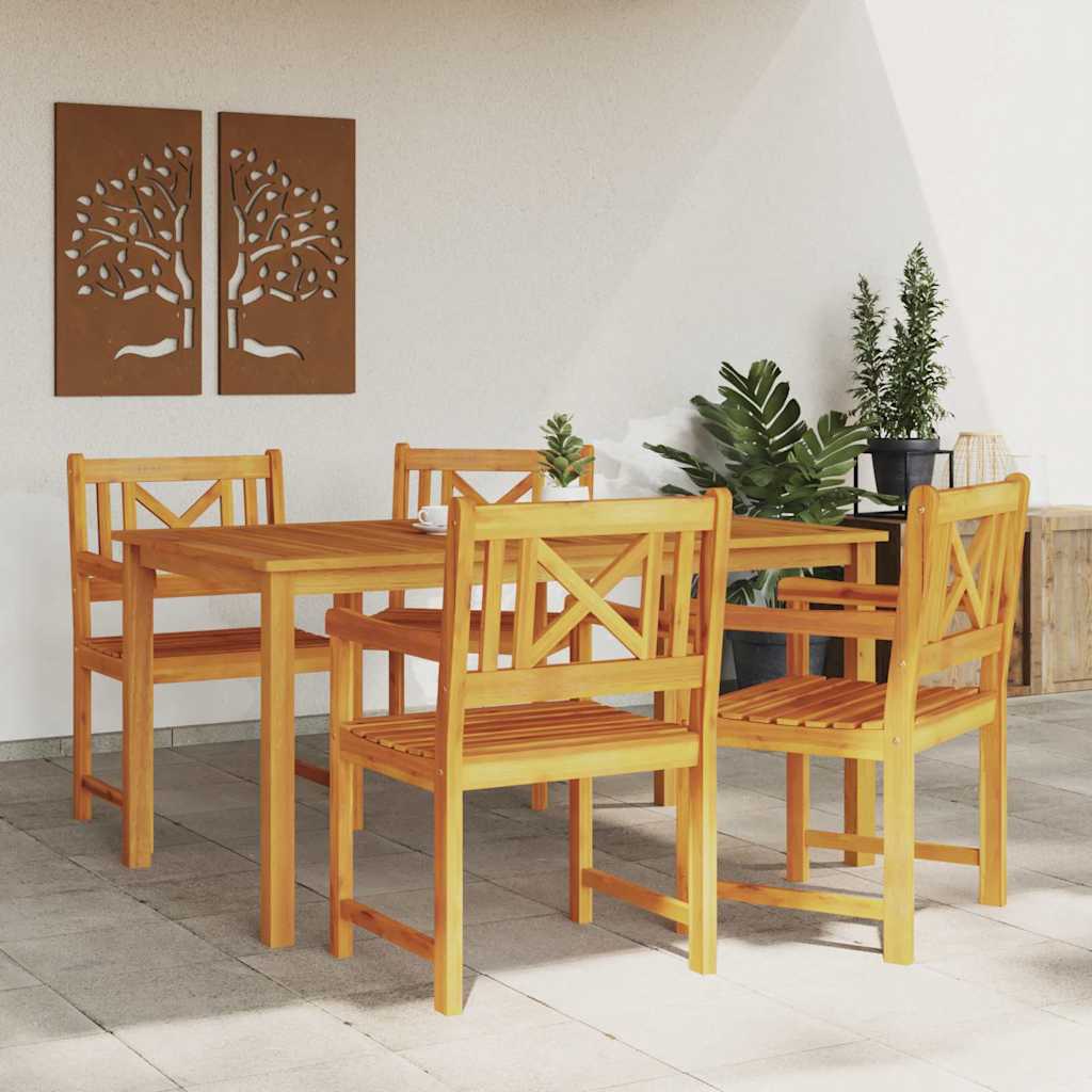 Garden Dining Set 5 pcs Brown Solid acacia wood