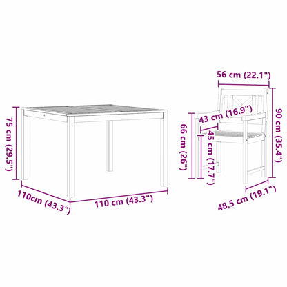 Garden Dining Set 3 pcs Brown Solid Acacia wood