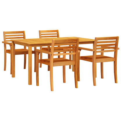 Garden Dining Set 5 pcs Brown Solid acacia wood