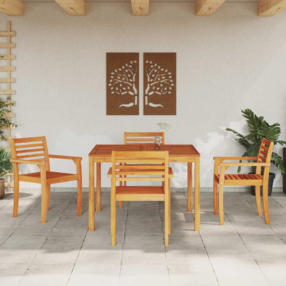 Garden Dining Set 5 pcs Brown Solid acacia wood