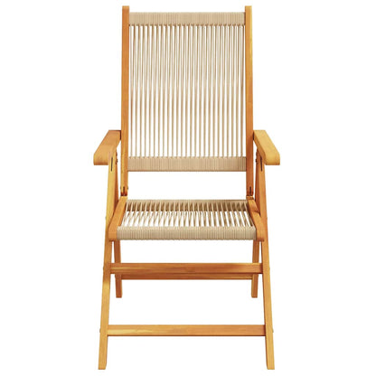 Garden Dining Set 5 pcs Beige Solid acacia wood and poly rattan
