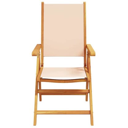Garden Dining Set Folding 5 pcs Beige Solid acacia wood