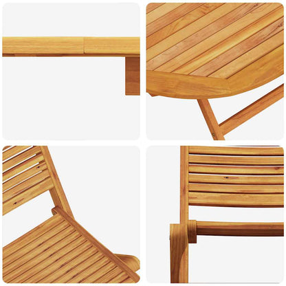 Garden Dining Set Folding 7 pcs Brown Solid acacia wood