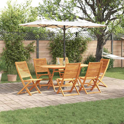 Garden Dining Set Folding 7 pcs Brown Solid acacia wood