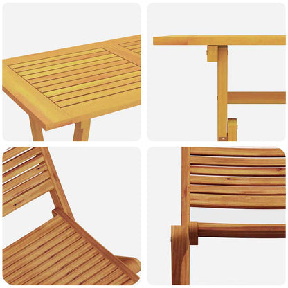Garden Dining Set with Cushion 5 pcs Brown Solid acacia wood