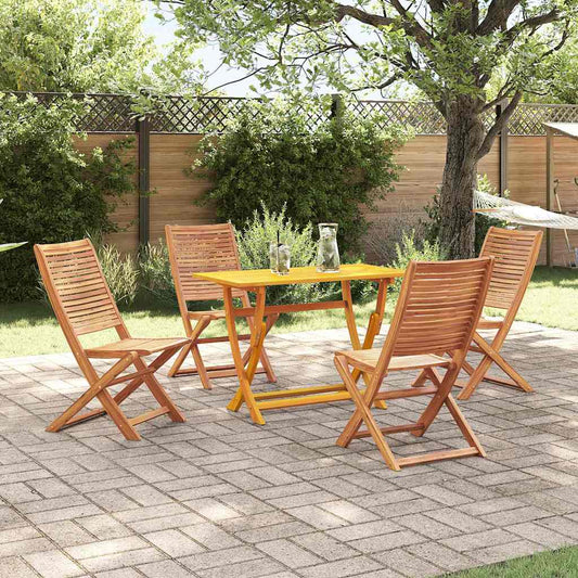 Garden Dining Set with Cushion 5 pcs Brown Solid acacia wood