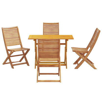 Garden Dining Set with Cushion 5 pcs Brown Solid acacia wood