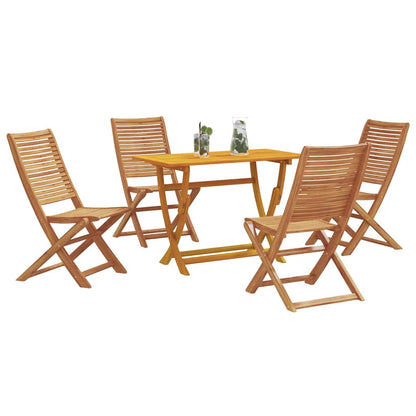 Garden Dining Set with Cushion 5 pcs Brown Solid acacia wood