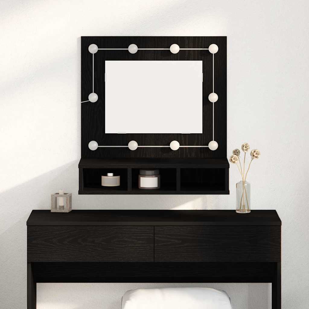 Mirror Cabinet Black oak 62 x 31.5 x 62 cm Engineered Wood