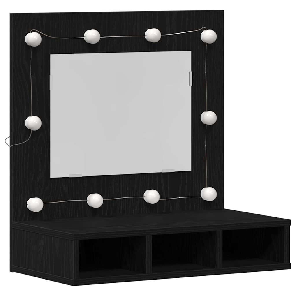 Mirror Cabinet Black oak 62 x 31.5 x 62 cm Engineered Wood
