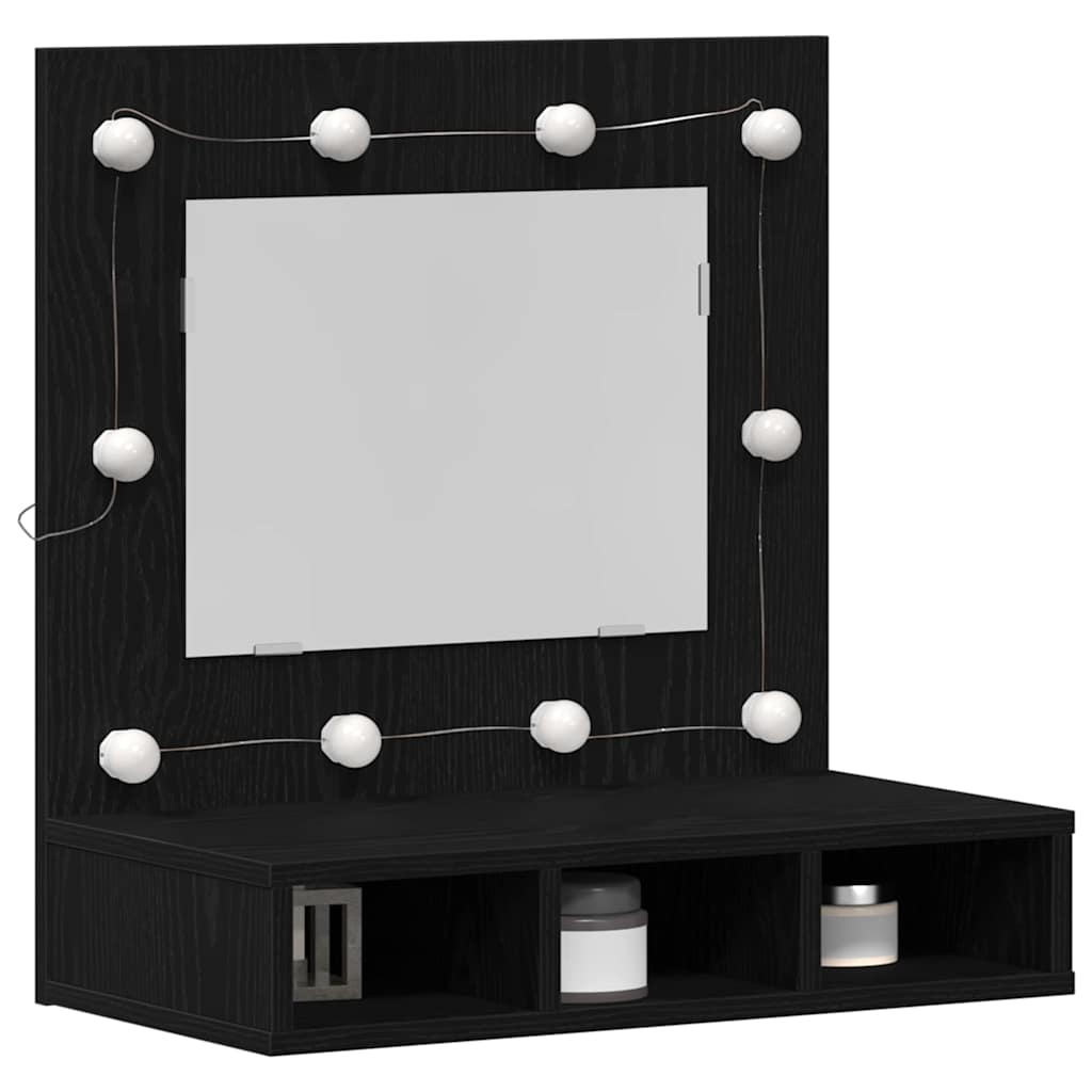 Mirror Cabinet Black oak 62 x 31.5 x 62 cm Engineered Wood