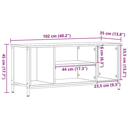 TV Cabinet Black Oak 102 x 35 x 45 cm Engineered Wood