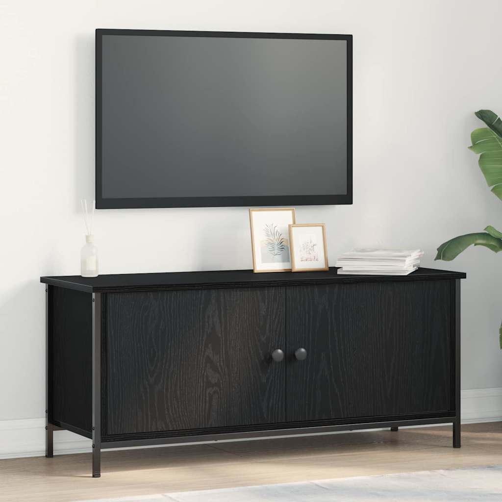 TV Cabinet Black Oak 100 x 35 x 45 cm Engineered Wood