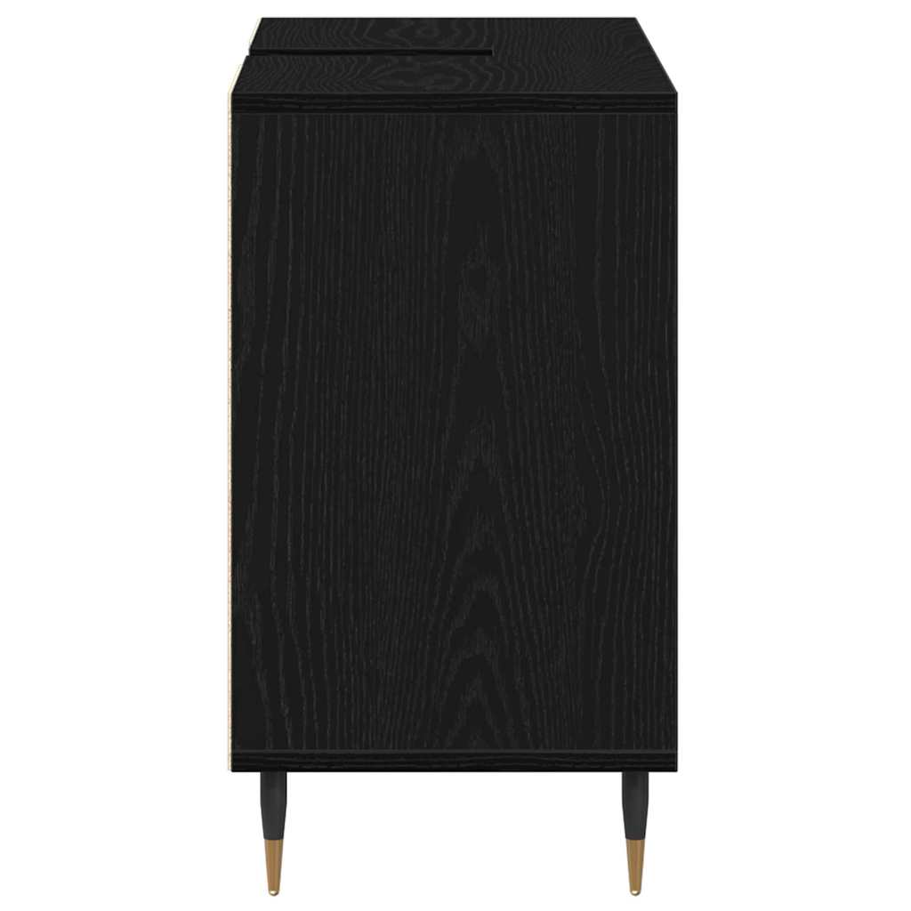 Bathroom Cabinet Black 80 x 33 x 60 cm Engineered Wood