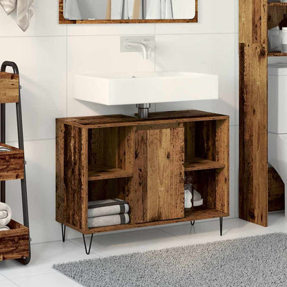 Bathroom Cabinet Old Wood 80 x 33 x 60 cm Engineered Wood