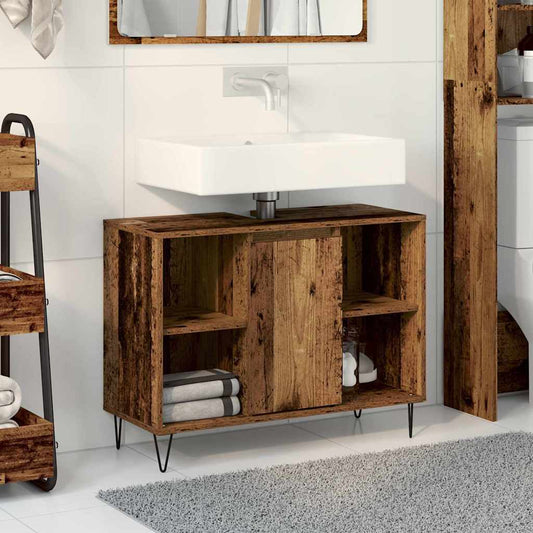 Bathroom Cabinet Old Wood 80 x 33 x 60 cm Engineered Wood