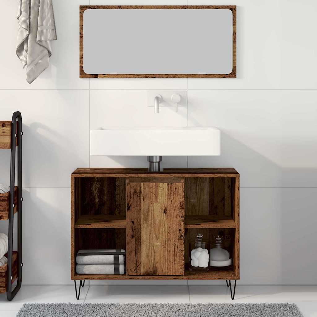 Bathroom Cabinet Old Wood 80 x 33 x 60 cm Engineered Wood