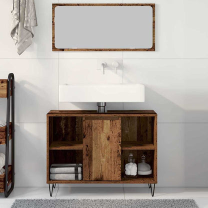 Bathroom Cabinet Old Wood 80 x 33 x 60 cm Engineered Wood